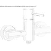 2-hole brass shower faucet with one handle, external Tocina