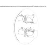 2-hole thermostatic shower mixer with plate Calcio