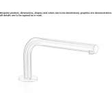 Deck-mounted stainless steel bathtub spout Piacenza