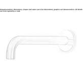 Stainless steel wall-mounted bathtub spout with tile Piacenza