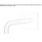 Stainless steel wall-mounted bathtub spout with tile Piacenza