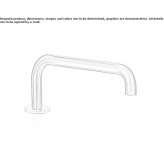 Deck-mounted stainless steel bathtub spout Piacenza