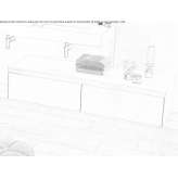Floor-standing bathroom cabinet made of porcelain stoneware with drawers Kudepsta