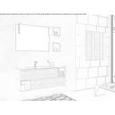 Wall-mounted washbasin cabinet with drawers Tornio