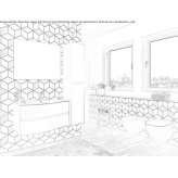 Hanging bathroom cabinet with drawers and mirror Lapa