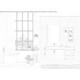 Wooden wall-mounted sectional cabinet under the washbasin Tornio