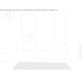 Segmented MDF suspended bathroom cabinet with mirror Elazig