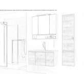 Segmented, single, suspended bathroom cabinet Troubky