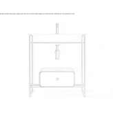 Floor-standing console sink with towel rack Harburg