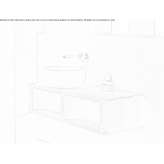 Single ash washbasin cabinet mounted on the wall Ozdere