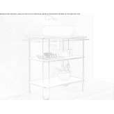 Console sink in glass and stainless steel with towel rack Matfors