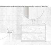 A floor-standing marble vanity unit with an integrated washbasin Ajuno