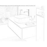 Single wooden washbasin cabinet with drawers Pinet