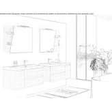 Wall-mounted washbasin cabinet with doors and drawers Lapa
