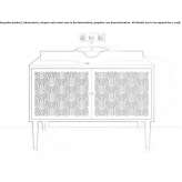 Free-standing single wooden washbasin cabinet with doors Bernex