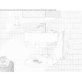 Washbasin cabinet with integrated washbasin and towel rack Niort