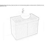 Single laminate washbasin cabinet with doors Lachen