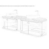 Double glass washbasin cabinet with doors Venice