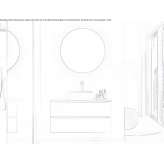 Single ceramic wall-mounted washbasin cabinet with mirror Skalica