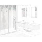 Fenix-NTM® wall-mounted double washbasin cabinet with integrated washbasin Canaries