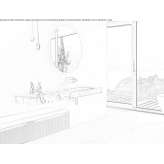 Wall-mounted washbasin cabinet with integrated washbasin with drawers Hasloh