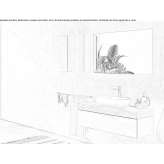 Ocritech single washbasin cabinet with mirror Canaries