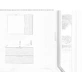 Ocritech single washbasin cabinet with mirror Canaries