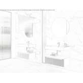 Ceramic wall-mounted washbasin cabinet with a mirror Hasloh