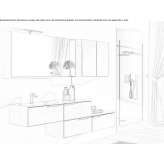 Single wall-mounted washbasin cabinet with integrated washbasin Canaries