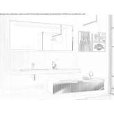 Single wall washbasin cabinet made of HPL with an integrated washbasin Hasloh