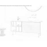 Standing under-washbasin cabinet with drawers Langoat