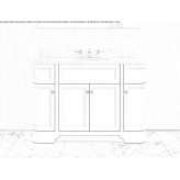 Free-standing single wooden washbasin cabinet with doors Pozos