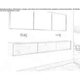 Double wall-mounted washbasin cabinet with drawers Seysses