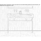 Floor-standing double marble console sink with towel rack Foscoe
