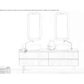Sectional double washbasin cabinet Huaccana