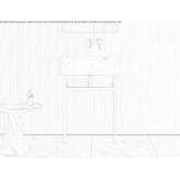 Carrara marble single console washbasin with towel rail Foscoe