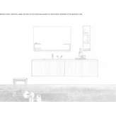 Segmented washbasin cabinet for wall mounting Huaccana