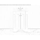 Free-standing single wooden washbasin cabinet with doors Fontanar