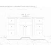 Single wooden washbasin cabinet with doors and drawers Fontanar