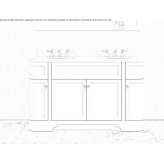 Free-standing double wooden washbasin cabinet with doors Pozos