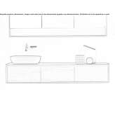 Single wall-mounted washbasin cabinet with drawers Seysses