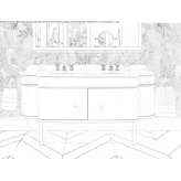 Double washbasin cabinet with doors Ohorn