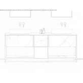 Double washbasin cabinet with drawers Bourg