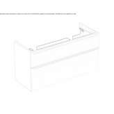 Double wall-mounted washbasin cabinet with drawers Uludere