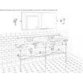 Double console sink with towel rail Sinsicap