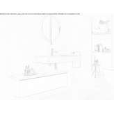 Single wall-mounted washbasin cabinet with integrated washbasin Granja