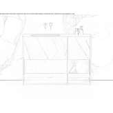 Single washbasin cabinet with drawers Formerie
