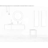 Sectional cabinet under the washbasin made of satin glass Huaccana