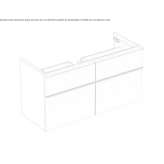 Double wall-mounted washbasin cabinet with drawers Elstead