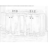Double washbasin cabinet with doors Bonpland